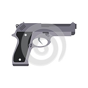 Gun isolated vector silhouette illustration pistol white weapon icon