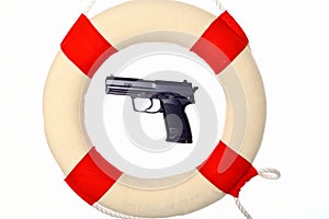 Gun in a lifebelt