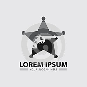 Gun logo icon and tactical design guns vector illustration