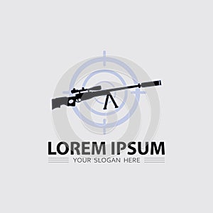 Gun logo icon and tactical design guns vector illustration