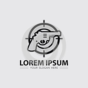 Gun logo icon and tactical design guns vector illustration