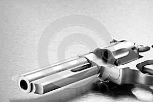 Gun on metal - modern revolver
