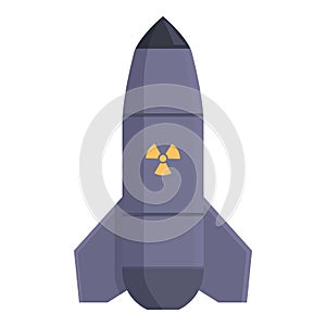 Gun nuclear weapon icon cartoon vector. Device power