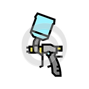 gun for painting from air compressor color icon vector illustration
