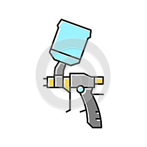 gun for painting from air compressor color icon vector illustration