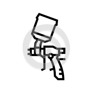 gun for painting from air compressor line icon vector illustration