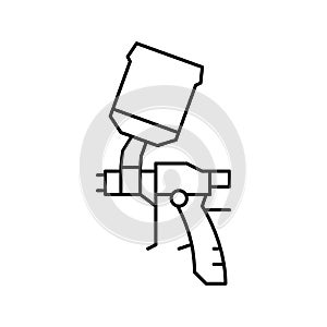 gun for painting from air compressor line icon vector illustration