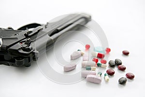 Gun or pills two options to suicide photo