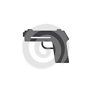 Gun, pistol, handgun icon vector, filled flat sign, solid pictogram isolated on white