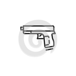 Gun, pistol line icon