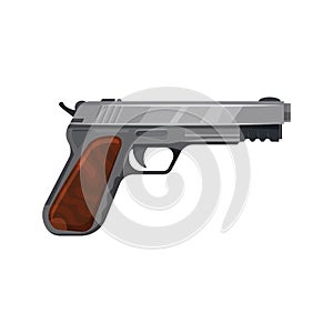 Gun or pistol vector icon or clipart.