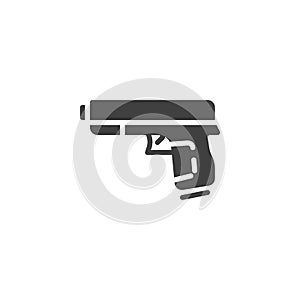 Gun, pistol vector icon