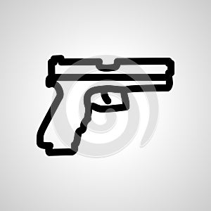 Gun, pistol line icon. Gun, pistol linear outline icon