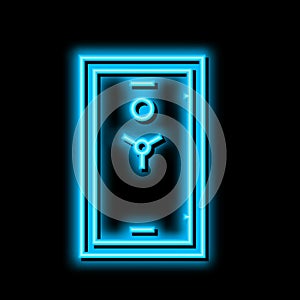 gun safe neon glow icon illustration