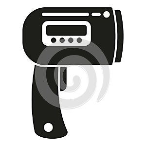 Gun scan device icon simple vector. Temperature check