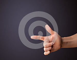 Gun shaped man hand