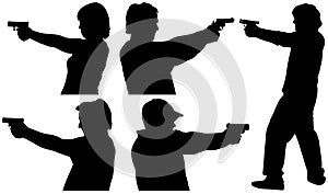 Gun Shooting Silhouettes