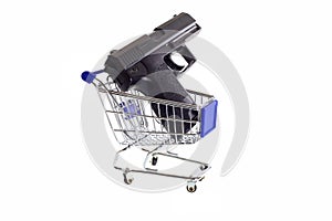 Gun in a shopping cart