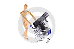 Gun in a shopping cart