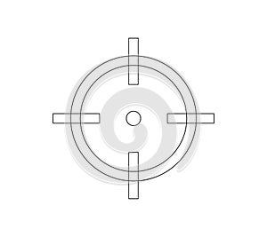 Gun sight isolated crosshairs bullseye vector image