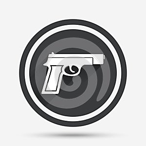 Gun sign icon. Firearms weapon symbol.