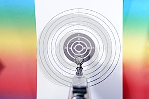 Gun with smoking barrel recorded in the studio