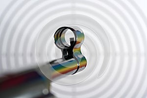 Gun with smoking barrel recorded in the studio