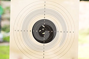 Gun target shot by bullets