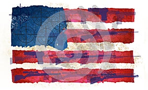 Gun Violence in America Flag Grunge