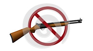 gun weapon ban prohibit icon. Not allowed weapons