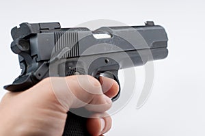 Gun  on white background.Pistol isolated