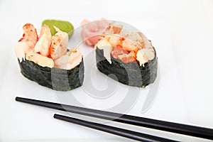 Gunkan Sushi. Traditional japanese food