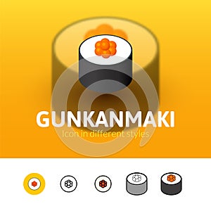 Gunkanmaki icon in different style photo