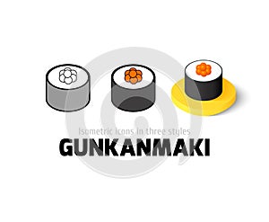 Gunkanmaki icon in different style photo