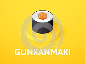 Gunkanmaki isometric icon, isolated on color background photo