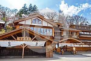 Goza no Yu, famous public bath house in Kusatsu onsen Town in Gunma, Japan
