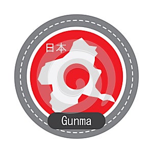 Gunma map. Vector illustration decorative design