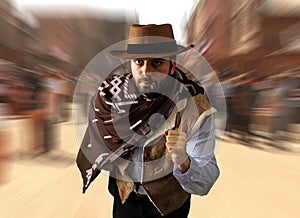 Gunman runs in the far west