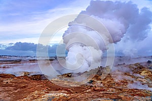 Gunnuhver geothermal area in reykjanes peninsula Iceland