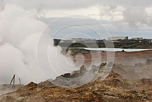 Gunnuhver hot spring in Reykjanes, Iceland