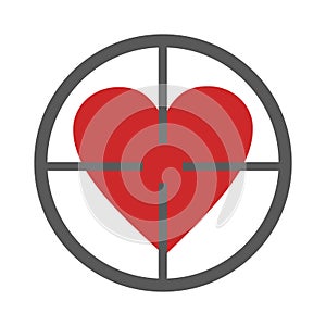 Gunpoint heart icon vector simple photo