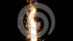 Gunpowder fire spark left to right