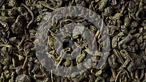 Gunpowder Green Chinese tea close-up