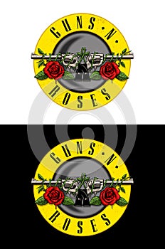 Guns and Roses band vector classic logo.