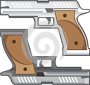 Guns Vector silver gunmetal colors eps