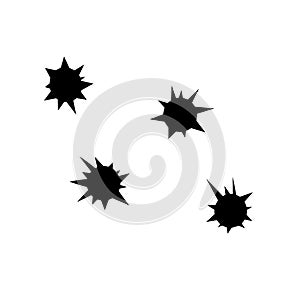 Gunshot hole silhouette icon. Clipart image