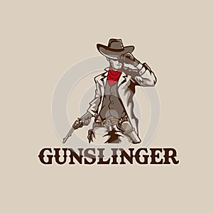 Gunslinger vector illustration