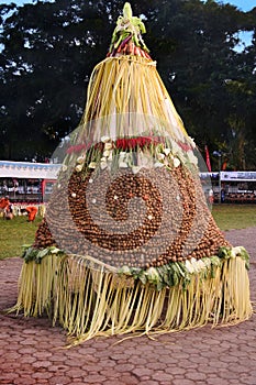 Gunungan, in the framework of wonosobo anniversary celebration.