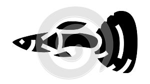 guppy fish glyph icon animation