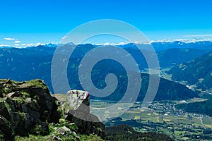 Gurglitzen - Panoramic view of majestic mountain peaks of Karawanks and Julian Alps seen from Boese Nase in Ankogel Group